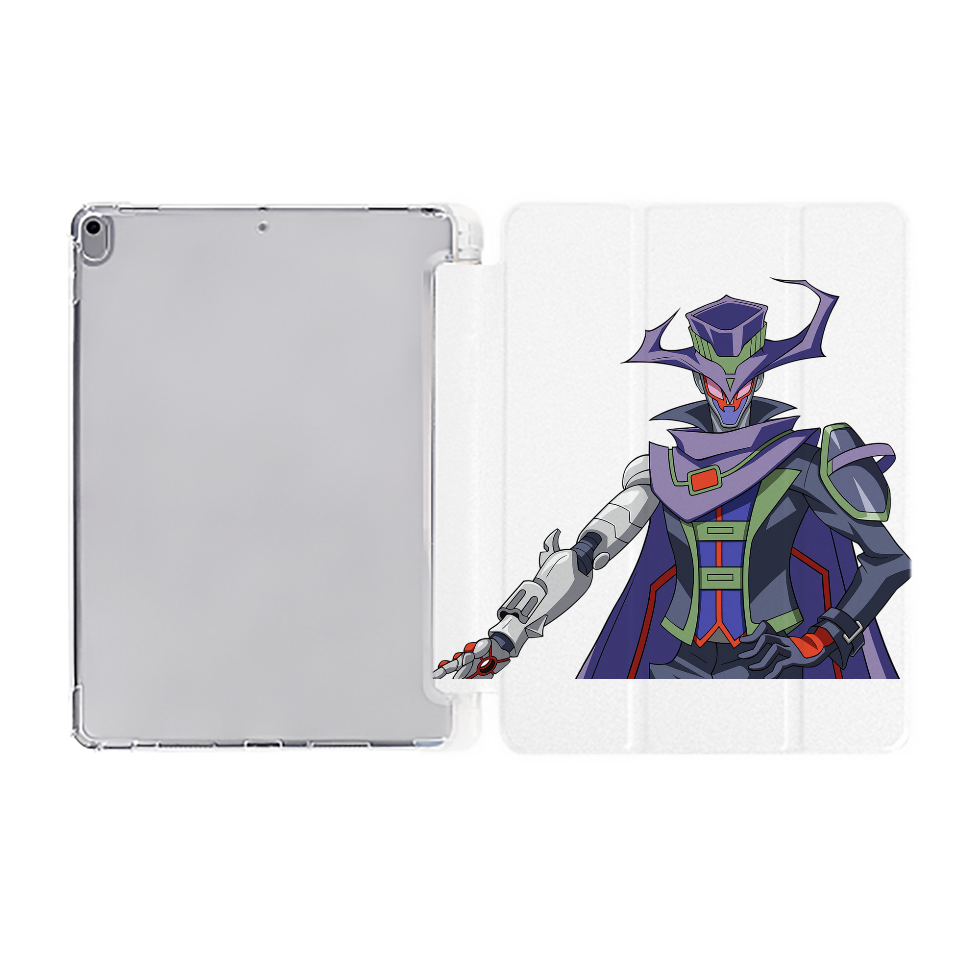 （画像用） 遊☆戯☆王 Yu-Gi-Oh! IPad ケース ペン収納付き 三つ折りスタンド PUレザー×シリコン 対応機種9.5/10.5/10.9インチ